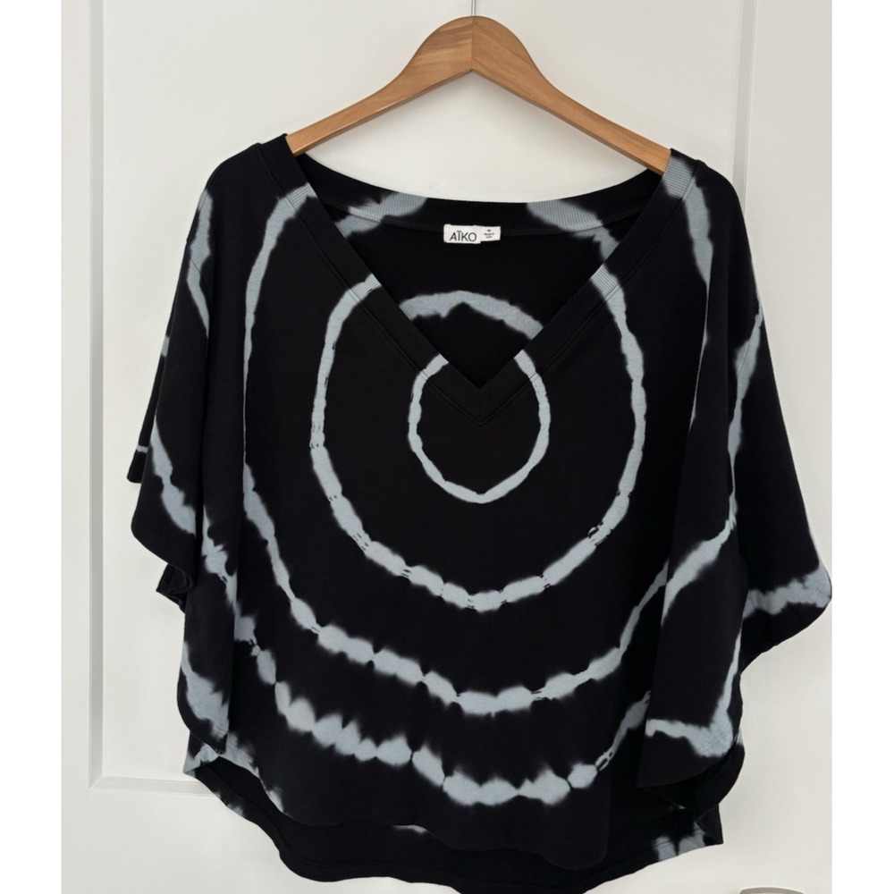 AIKO Womens Top Poncho Tie Dye Boho Hippie Made in USA Stretchy - Size M